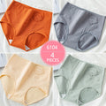 High Waist 4Pcs/Set Cotton Panties Women Body Shaper Fashion Briefs Underwear Breathable Comfort Female Lingerie Plus Size M-5XL