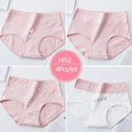 High Waist 4Pcs/Set Cotton Panties Women Body Shaper Fashion Briefs Underwear Breathable Comfort Female Lingerie Plus Size M-5XL