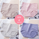 High Waist 4Pcs/Set Cotton Panties Women Body Shaper Fashion Briefs Underwear Breathable Comfort Female Lingerie Plus Size M-5XL