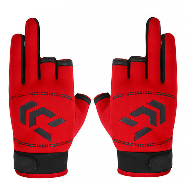 1 Pair Fishing Gloves Women Men Universal Fishing Protection Anti-slip Gloves Three Fingers Outdoor Half Finger Angling Gloves