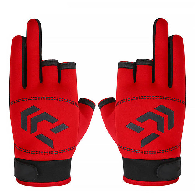 1 Pair Fishing Gloves Women Men Universal Fishing Protection Anti-slip Gloves Three Fingers Outdoor Half Finger Angling Gloves