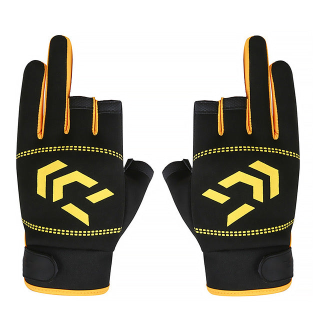 1 Pair Fishing Gloves Women Men Universal Fishing Protection Anti-slip Gloves Three Fingers Outdoor Half Finger Angling Gloves