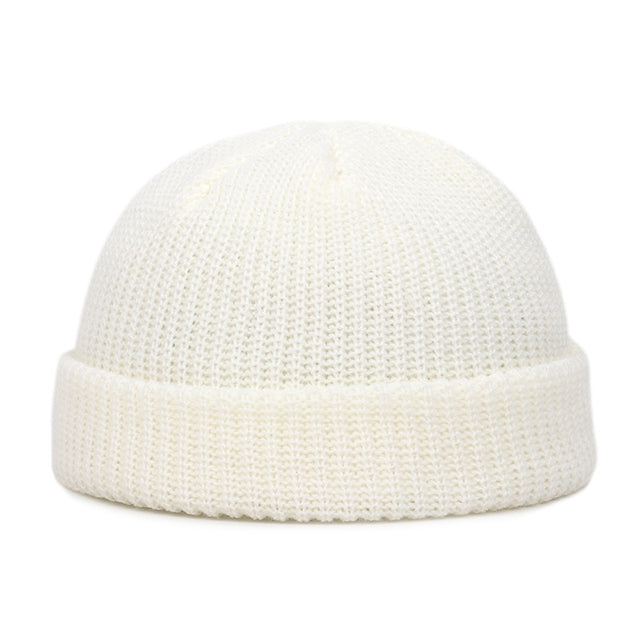 Knitted Hats for Women Skullcap Men Beanie Hat Winter Retro Brimless Baggy Melon Cap Cuff Docker Fisherman Beanies Hats For Men