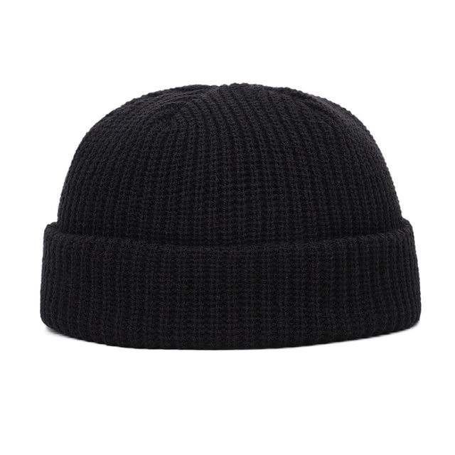 Knitted Hats for Women Skullcap Men Beanie Hat Winter Retro Brimless Baggy Melon Cap Cuff Docker Fisherman Beanies Hats For Men