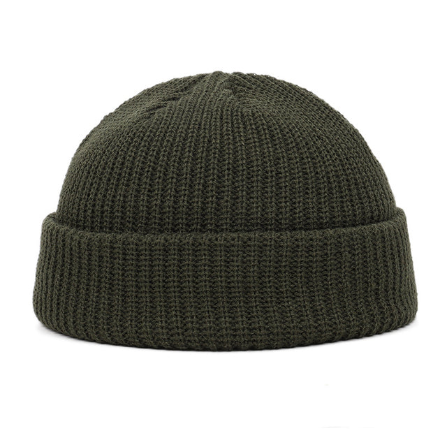 Knitted Hats for Women Skullcap Men Beanie Hat Winter Retro Brimless Baggy Melon Cap Cuff Docker Fisherman Beanies Hats For Men