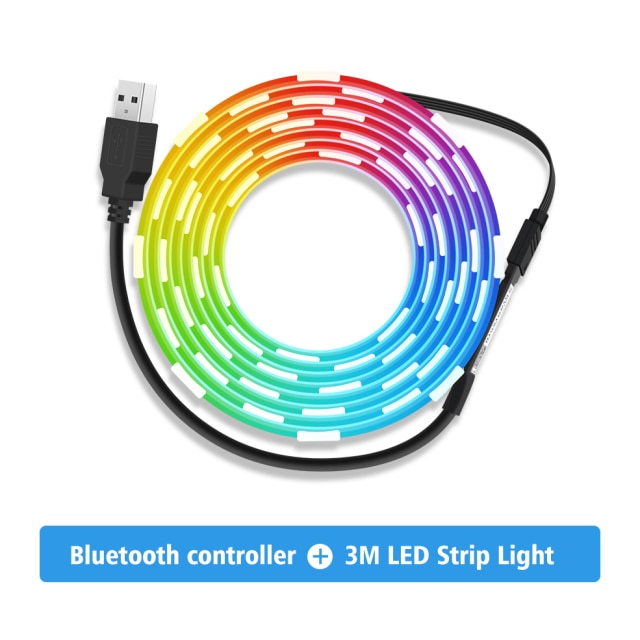 Led Strip Light USB Bluetooth APP 1M 2M 3M 4M 5M TV Backlight Screen Lighting Music Sync RGB Tape  Lights For Room/living room