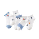 Soft Cotton Breathable Mesh Kids Socks Summer Short Tubes Baby Girls Socks Newborn Baby Boy Happy Socks Infant Clothing 5Pairs
