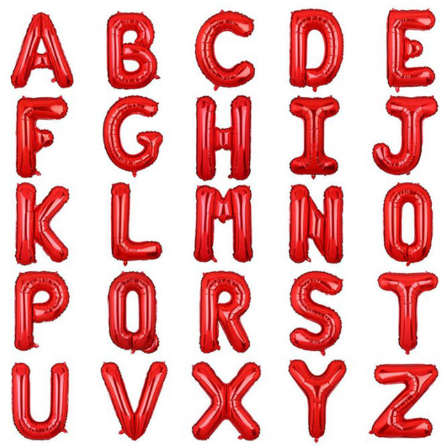 1pc 16 Inch Red Rose Gold Silver Foil Letter Alphabet Balloons Wedding Happy Birthday Party Decoration Kids Baby Shower Supplies
