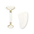 Face Massage Jade Roller White Natural Stone Crystal Slimmer Lift Wrinkle Double Chin Remover Beauty Care Slimming Tools