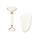 Face Massage Jade Roller White Natural Stone Crystal Slimmer Lift Wrinkle Double Chin Remover Beauty Care Slimming Tools