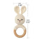 1pc Wooden Crochet Bunny Rattle Toy BPA Free Wood Ring Baby Teether Rodent Baby Gym Mobile Rattles Newborn Educational Toys