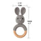1pc Wooden Crochet Bunny Rattle Toy BPA Free Wood Ring Baby Teether Rodent Baby Gym Mobile Rattles Newborn Educational Toys
