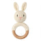 1pc Wooden Crochet Bunny Rattle Toy BPA Free Wood Ring Baby Teether Rodent Baby Gym Mobile Rattles Newborn Educational Toys