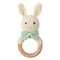 1pc Wooden Crochet Bunny Rattle Toy BPA Free Wood Ring Baby Teether Rodent Baby Gym Mobile Rattles Newborn Educational Toys