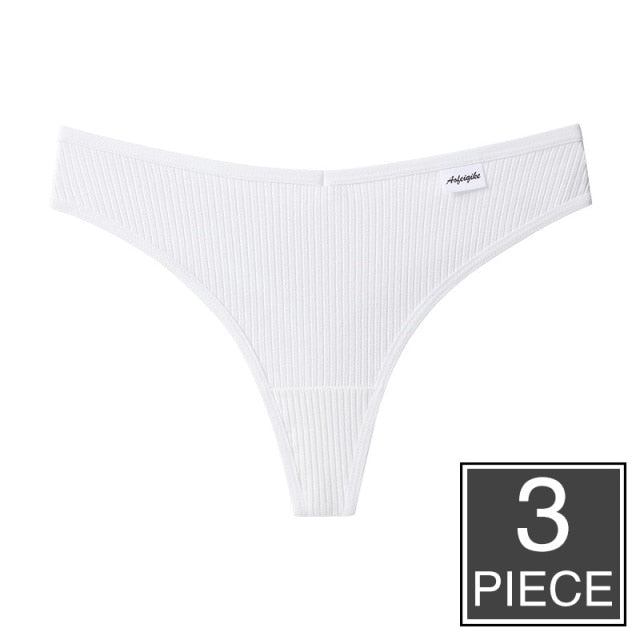 3pcs/lot Panties for Women Sexy Thong Underwear T-Back Briefs Seamless Lingerie Female Fashion Cotton Tanga G-string Breathable