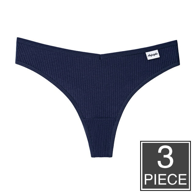 3pcs/lot Panties for Women Sexy Thong Underwear T-Back Briefs Seamless Lingerie Female Fashion Cotton Tanga G-string Breathable