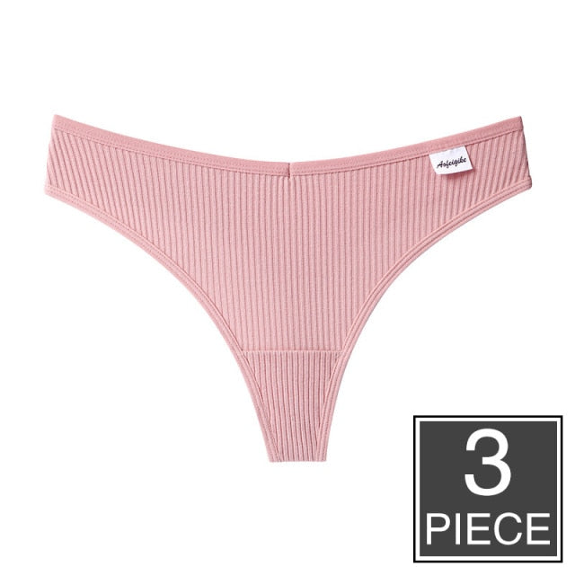 3pcs/lot Panties for Women Sexy Thong Underwear T-Back Briefs Seamless Lingerie Female Fashion Cotton Tanga G-string Breathable