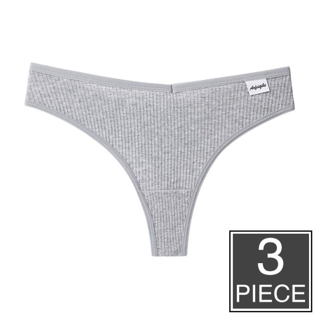 3pcs/lot Panties for Women Sexy Thong Underwear T-Back Briefs Seamless Lingerie Female Fashion Cotton Tanga G-string Breathable