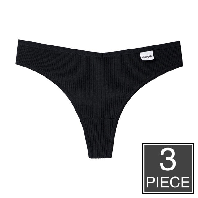 3pcs/lot Panties for Women Sexy Thong Underwear T-Back Briefs Seamless Lingerie Female Fashion Cotton Tanga G-string Breathable