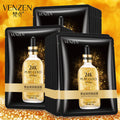 10 Pieces 24k Gold Hyaluronic Acid Moisturizing Film Moisturizing Tightening Brightening Anti-wrinkle and Skin Care Face Mask
