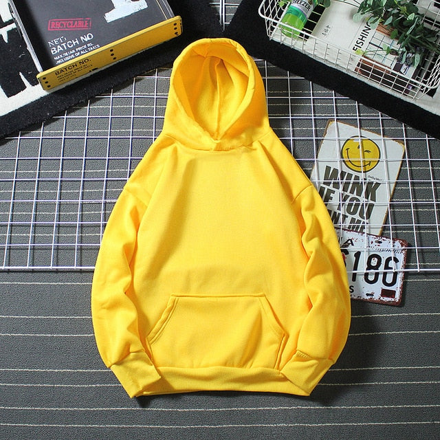 Hooded Sweatshirt Men S-4XL Jumpers Soft Oversized Hoodie Light Plate Long Sleeve Pullover Solid Women Couple Clothes Asian Size