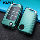 Tpu Carbon Filber Car Key Case Cover For VW Volkswagen Golf 7 MK7 Tiguan MK2 For SEAT Ateca Leon FR 2 Ibiza For Skoda Octavia A7
