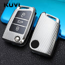 Tpu Carbon Filber Car Key Case Cover For VW Volkswagen Golf 7 MK7 Tiguan MK2 For SEAT Ateca Leon FR 2 Ibiza For Skoda Octavia A7