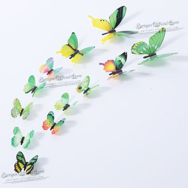 12Pcs 4D Hollow Butterfly Wall Sticker DIY Home Decoration Wall Stickers wedding Party Wedding Decors Butterfly Kids Room Decors