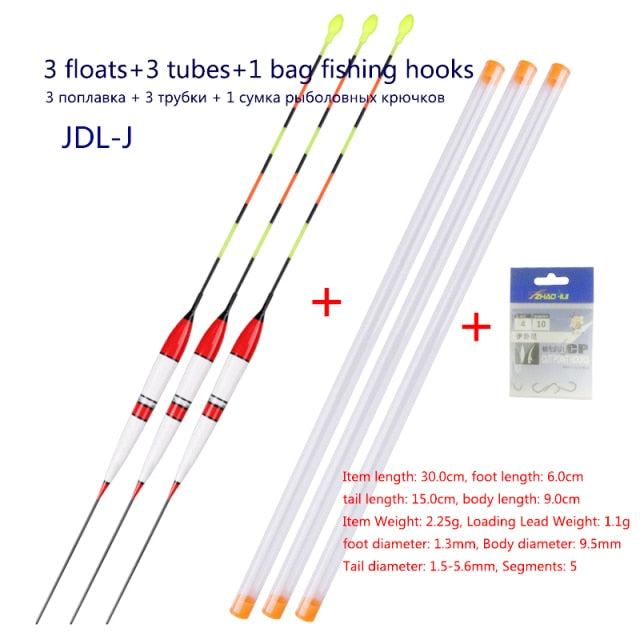 3pcs/lot Electric Fishing Floats Night Light Luminous Float Balsa Boya Fresh Water Flotador Carp Fishing Tackles Without Battery