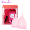 Feminine Hygiene Menstrual Cup Medical Grade Silicone Cop Reusable Vaginal With Gift Cleaning Brush Foldable Collector Aneercare