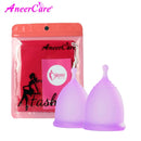 Feminine Hygiene Menstrual Cup Medical Grade Silicone Cop Reusable Vaginal With Gift Cleaning Brush Foldable Collector Aneercare
