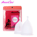 Feminine Hygiene Menstrual Cup Medical Grade Silicone Cop Reusable Vaginal With Gift Cleaning Brush Foldable Collector Aneercare