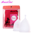 Feminine Hygiene Menstrual Cup Medical Grade Silicone Cop Reusable Vaginal With Gift Cleaning Brush Foldable Collector Aneercare