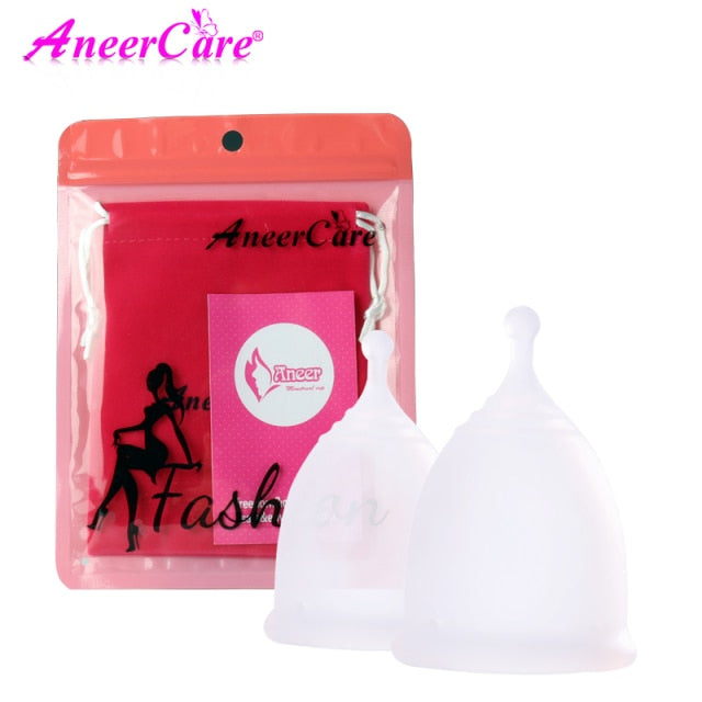 Feminine Hygiene Menstrual Cup Medical Grade Silicone Cop Reusable Vaginal With Gift Cleaning Brush Foldable Collector Aneercare