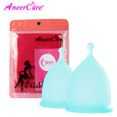 Feminine Hygiene Menstrual Cup Medical Grade Silicone Cop Reusable Vaginal With Gift Cleaning Brush Foldable Collector Aneercare