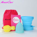 Feminine Hygiene Menstrual Cup Medical Grade Silicone Cop Reusable Vaginal With Gift Cleaning Brush Foldable Collector Aneercare
