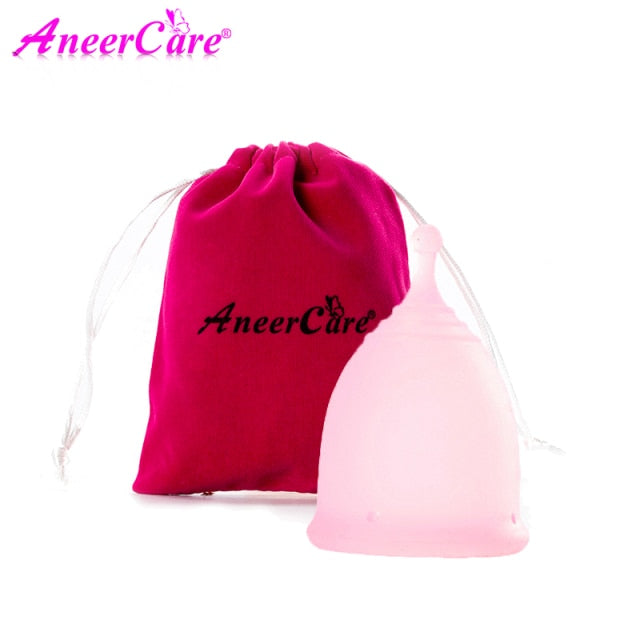 Feminine Hygiene Menstrual Cup Medical Grade Silicone Cop Reusable Vaginal With Gift Cleaning Brush Foldable Collector Aneercare