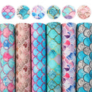 6-10pcs/set A5 15*21cm Rainbow Lychee Glitter Synthetic Leather Set DIY Vinyl for Bows Material Faux Leather Sheets,1Yc9938