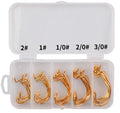 50pcs/100pcs Sea Hooks Fishing Box LUSHAZER Offset Hook 2#-3/0# Carp Snap Fishing Big Hooks Tackles Accessories Fishhook
