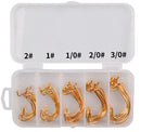50pcs/100pcs Sea Hooks Fishing Box LUSHAZER Offset Hook 2#-3/0# Carp Snap Fishing Big Hooks Tackles Accessories Fishhook