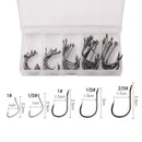 50pcs/100pcs Sea Hooks Fishing Box LUSHAZER Offset Hook 2#-3/0# Carp Snap Fishing Big Hooks Tackles Accessories Fishhook