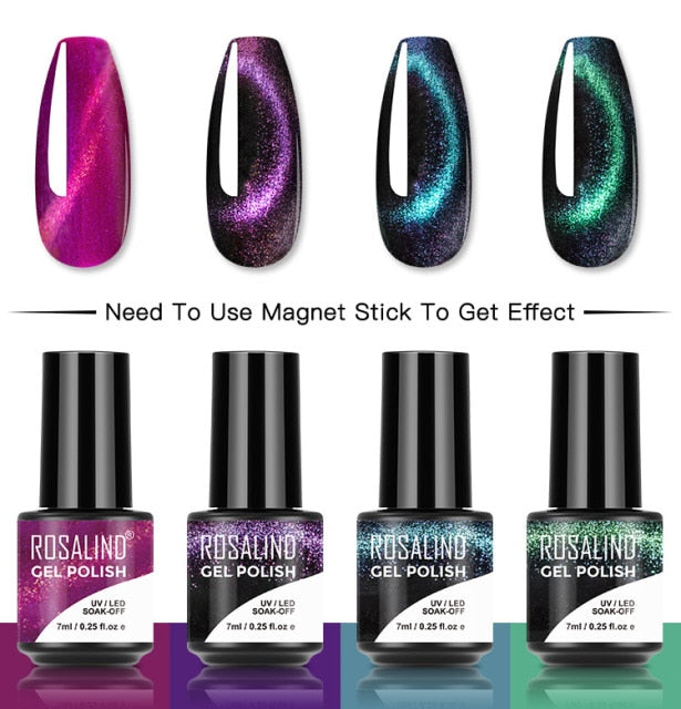 ROSALIND 4/6PCS Gel Polish Set For Manicure Soak Off UV Lamp Hybrid Varnishes Set Base Top Nails Art Nail Gel Polish Set Gel lak