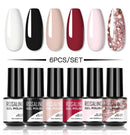 ROSALIND 4/6PCS Gel Polish Set For Manicure Soak Off UV Lamp Hybrid Varnishes Set Base Top Nails Art Nail Gel Polish Set Gel lak