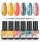 ROSALIND 4/6PCS Gel Polish Set For Manicure Soak Off UV Lamp Hybrid Varnishes Set Base Top Nails Art Nail Gel Polish Set Gel lak
