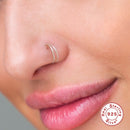 AIDE 8mm Segment Rings Nose Hoop Ear Piercing Tragus 925 Silver Nose Ring Ear Cartiliage Tragus Sexy Body Jewelry Piercing Nariz