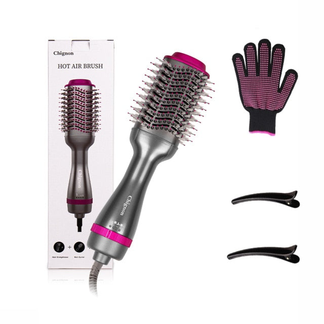 One Step Hair Dryer Volumize Hot Air Brush Hair Straightener Curler Comb Electric 3 IN 1Blow Dryer Brush Hair Hairdressing Tools