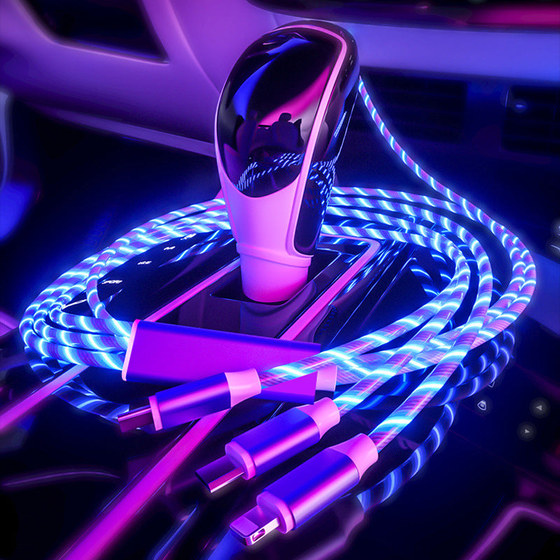 USB phone cable Car Phone charger Mobile Phones cable car data line Streamer data cable fast charging 360 degree magnetic