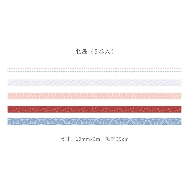 Mohamm 5Pcs Stepping Into The Wilderness Series Decoration Washi Masking Tape Creative Scrapbooking Stationary School Supplies