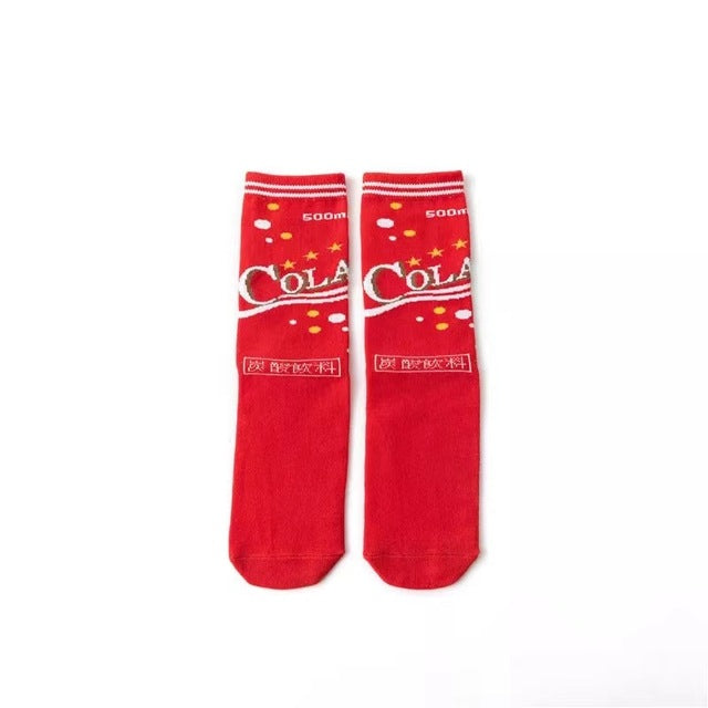 Hot Sale Funny Harajuku Women Casual Cartoon Fruit Sock Banana Avocado Lemon Egg Cookie Donuts Colorful Japanese Skateboard Sock
