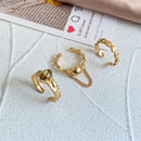 IF ME 2 Paired Butterfly Couple Adjustable Opening Ring Set for Women Men Unisex Gold Silver Color Metal Rings Trendy Jewelry